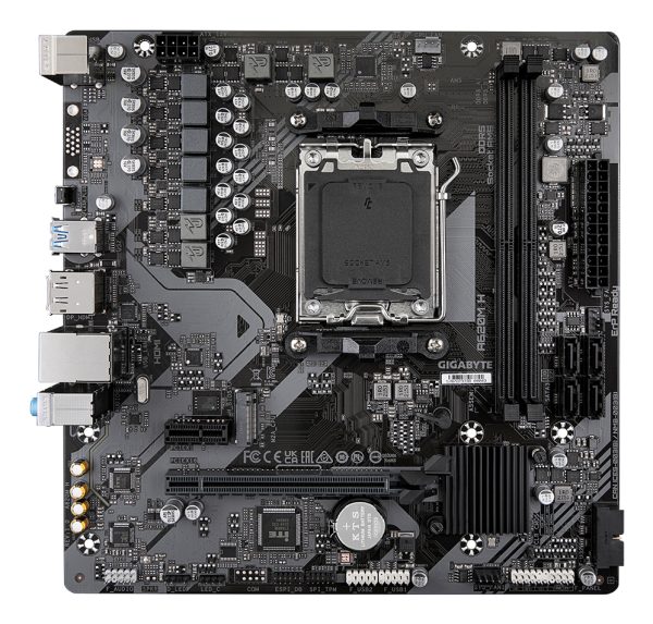 GIGABYTE A620M H Placa base - Soporta CPUs AMD Ryzen 8000, VRM digital de 5+2+2 fases, hasta 7200MHz DDR5 (OC), 1xPCIe 4.0 M.2, LAN GbE, USB 3.2 Gen 1 - Imagen 2