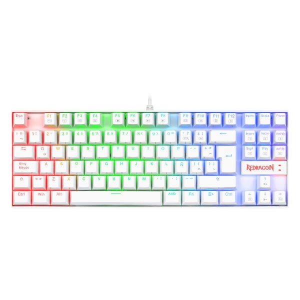 REDRAGON K552W-RGB-1R-SP KUMARA WHITE RGB, Teclado Mecánico Gaming - Imagen 2