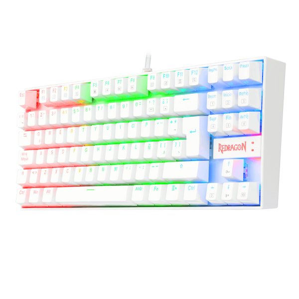 REDRAGON K552W-RGB-1R-SP KUMARA WHITE RGB, Teclado Mecánico Gaming - Imagen 3