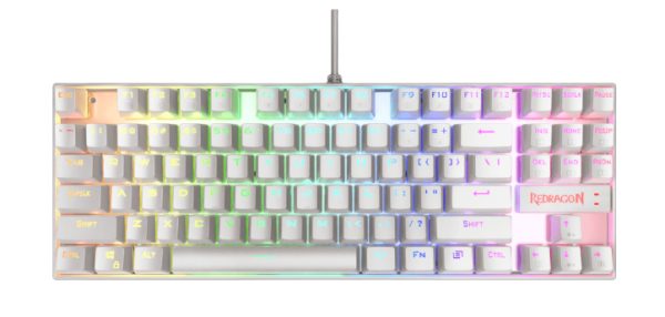 REDRAGON K552W-RGB KUMARA WHITE RGB, Teclado Mecánico Gaming