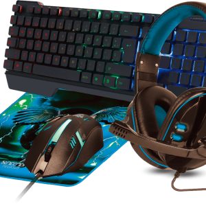 Necnon NGC-PEGASUS teclado Ratón incluido Juego USB Negro, Azul