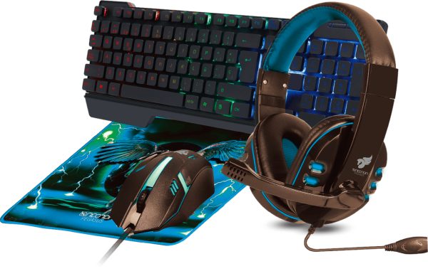 Necnon NGC-PEGASUS teclado Ratón incluido Juego USB Negro, Azul