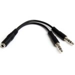StarTech.com Adaptador Splitter de Audífonos 2x Mini-Jack 3.5mm 3 pines a Mini-Jack 4 pines