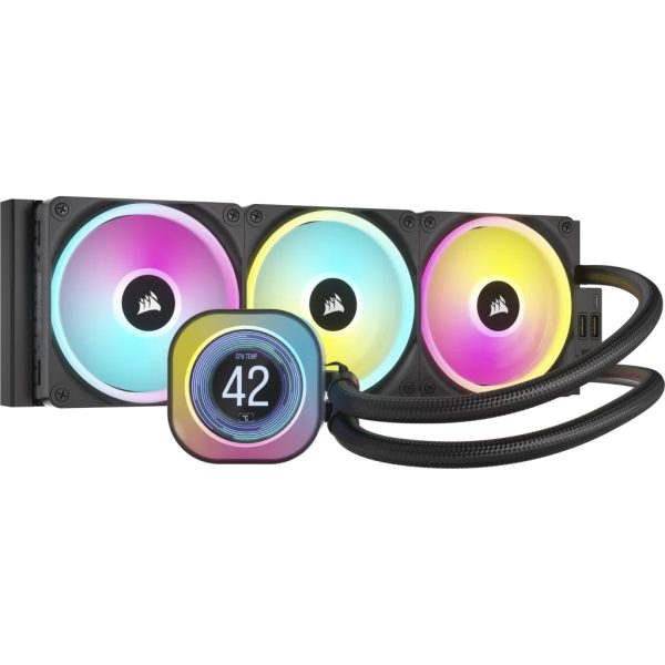 Corsair iCUE LINK H150i LCD Procesador Enfriador de aire 12 cm Negro 3 pieza(s)