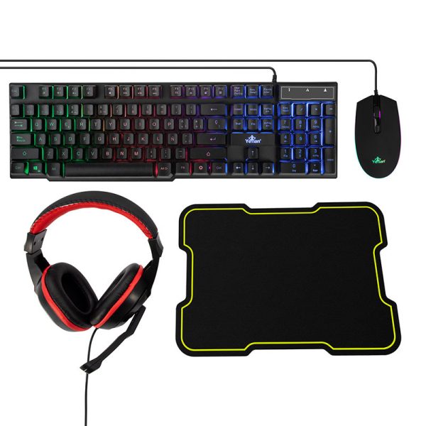 Yeyian YKH-20708 teclado Ratón incluido Juego USB Español Negro - Imagen 2