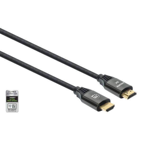 Manhattan Cable HDMI Certificado de Ultra Alta Velocidad, 8K a 60 Hz o 4K a 120 Hz, con Ethernet - Imagen 2