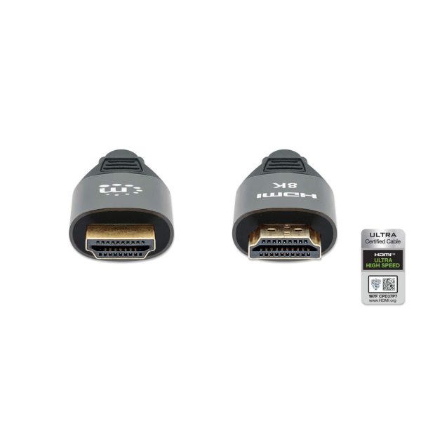 Manhattan Cable HDMI Certificado de Ultra Alta Velocidad, 8K a 60 Hz o 4K a 120 Hz, con Ethernet - Imagen 3