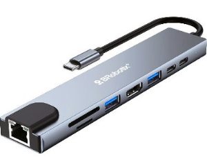 BRobotix 6000700 base para laptop o replicador de puertos USB 3.2 Gen 1 (3.1 Gen 1) Type-C Plata
