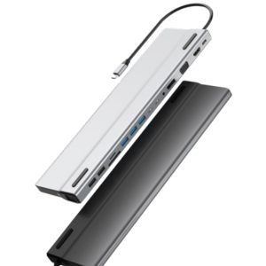 Acteck PORT X DH690 Alámbrico USB 3.2 Gen 1 (3.1 Gen 1) Type-C Negro, Plata