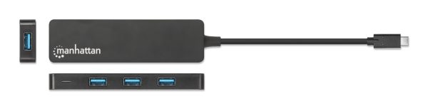 Manhattan Hub USB 3.2 Gen 1 de 4 puertos USB-A USB 3.2 Gen 1, de Tipo-C macho a 4 conectores Tipo A hembra, velocidad de transferencia hasta 5 Gbps, energía por medio del bus, negro - Imagen 4