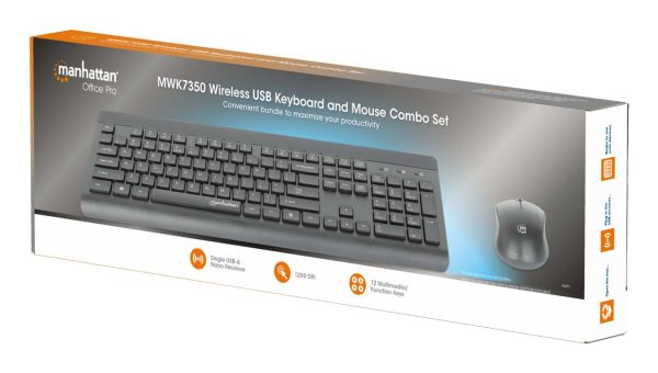 Manhattan 180771 teclado Ratón incluido Universal RF inalámbrico QWERTY Negro - Imagen 2