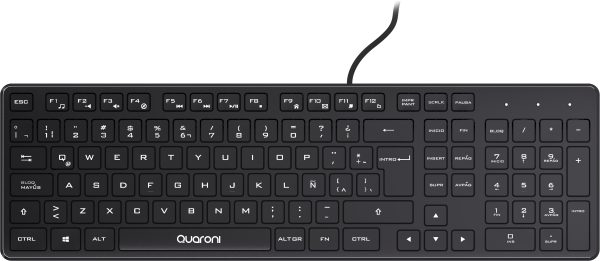 Quaroni KAQ01 teclado Ratón incluido Universal USB QWERTY Español Negro - Imagen 3