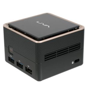 ECS LIVA Q3 Plus AMD Ryzen Embedded V1000 V1605B 8 GB DDR4-SDRAM 128 GB eMMC Mini PC Negro
