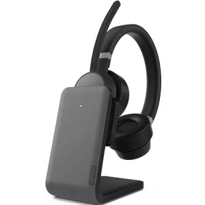 Lenovo Go Wireless ANC Auriculares Inalámbrico y alámbrico Diadema Oficina/Centro de llamadas USB Tipo C Bluetooth Base de carga Negro