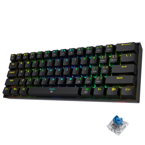 REDRAGON K630RGB BLUE DRAGONBORN, Teclado mecanico 60% switches BLUE - Imagen 2