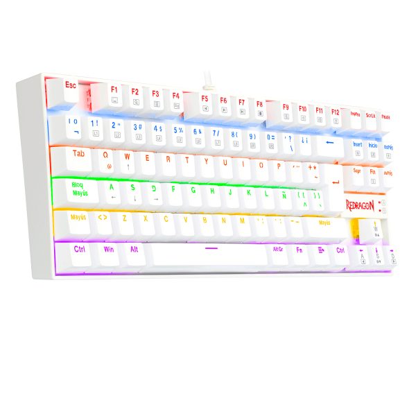 REDRAGON K552W-KR-SP KUMARA WHITE RAINBOW, Teclado Mecánico - Imagen 3
