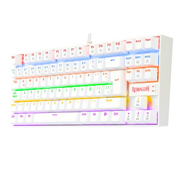 REDRAGON K552W-KR-SP KUMARA WHITE RAINBOW, Teclado Mecánico - Imagen 2