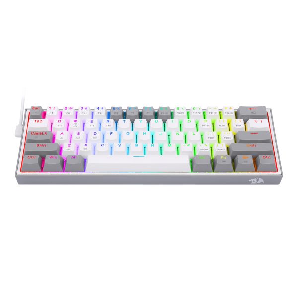REDRAGON K616-RGB WG FIZZ PRO WHITE/GREY, Teclado mecanico 60%, multi-conexión - Imagen 4