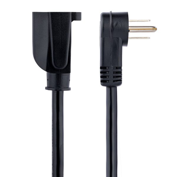 StarTech.com Cable 2m (6 pies) de Extensión de Alimentación, Ángulo Recto NEMA 5-15P a NEMA 5-15R, 13A 125V, 16AWG, Acodado, Cable Extensor Alargador de Corriente para Computadoras - Imagen 2