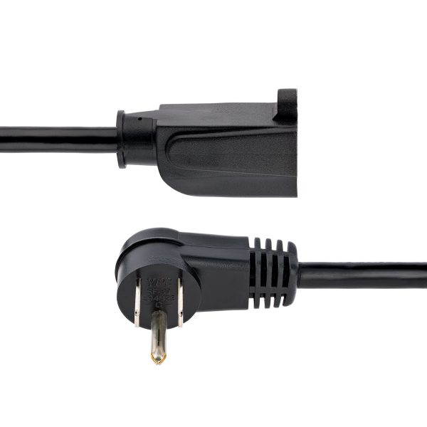 StarTech.com Cable 2m (6 pies) de Extensión de Alimentación, Ángulo Recto NEMA 5-15P a NEMA 5-15R, 13A 125V, 16AWG, Acodado, Cable Extensor Alargador de Corriente para Computadoras - Imagen 3
