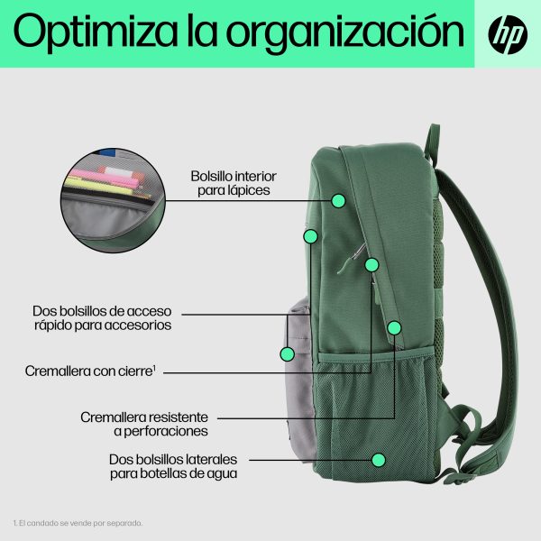 HP Mochila Campus, verde - Imagen 3