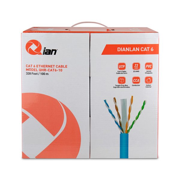 Qian QHR-CAT6-10 cable de red Azul 100 m U/UTP (UTP) - Imagen 3