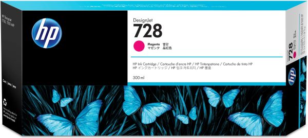 HP Cartucho de tinta DesignJet 728 magenta de 300 ml