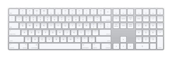 Apple MXCJ3LL/A teclado Universal Bluetooth QWERTY Inglés de EE. UU. Plata, Blanco