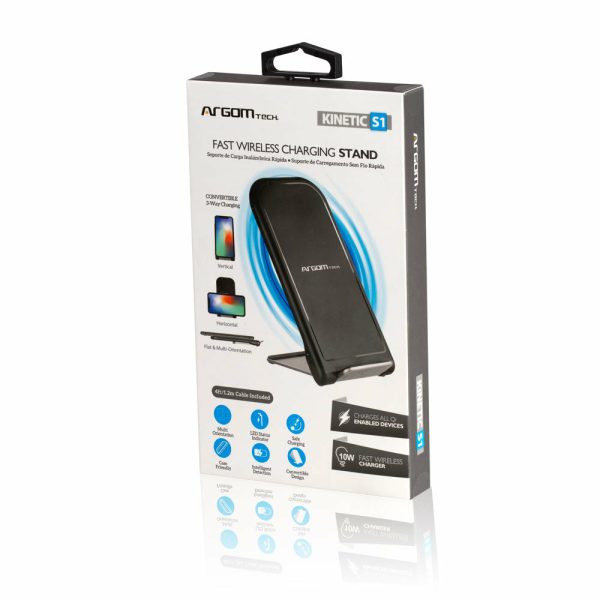 ArgomTech ARG-AC-0140BK cargador de dispositivo móvil Smartphone Negro USB Cargador inalámbrico Carga rápida Interior - Imagen 2