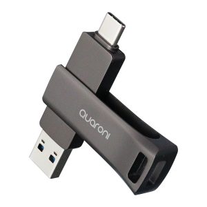 Quaroni QUM-05 unidad flash USB 32 GB USB Type-A / USB Type-C 3.2 Gen 1 (3.1 Gen 1) Gris