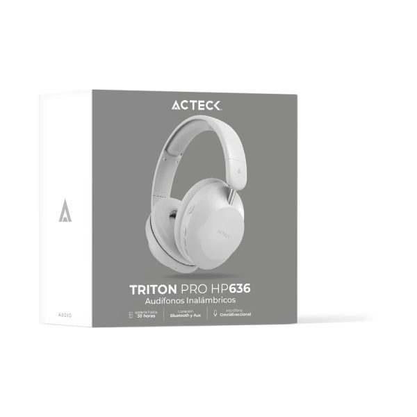 Acteck Triton Pro HP636 Auriculares Inalámbrico y alámbrico Diadema Llamadas/Música USB Tipo C Bluetooth Blanco - Imagen 4