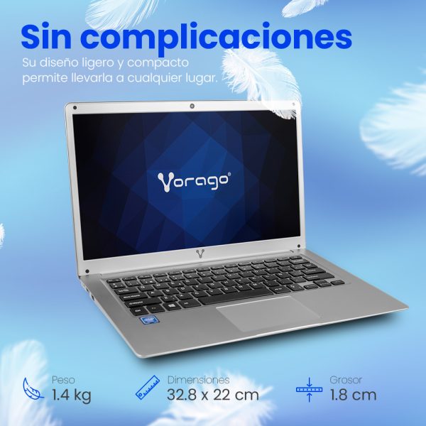 Vorago ALPHA PLUS 4020-10-2 ordenador portatil Intel® Celeron® N N4020 Portátil 35,6 cm (14") HD 4 GB DDR4-SDRAM 564 GB Unidad de disco duro Wi-Fi 4 (802.11n) Windows 10 Pro Plata - Imagen 2
