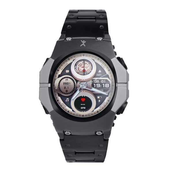Perfect Choice PC-270188 reloj inteligente y deportivo 5.11 cm (2.01") AMOLED 45 mm Híbrido 240 x 296 Pixeles Pantalla táctil Negro - Imagen 4