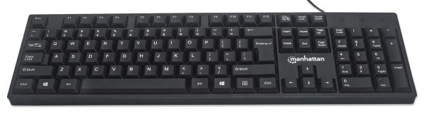 Manhattan 179324 teclado Oficina USB QWERTY Inglés Negro - Imagen 4