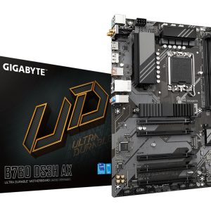 GIGABYTE B760 DS3H AX Placa Base - Compatible con procesadores Intel Core de 14ª generación, VRM digital de 8+2+1 fases, hasta 7600MHz DDR5 (OC), 2x PCIe 4.0 M.2, Wi-Fi 6E, LAN GbE, USB 3.2 Gen 2x2