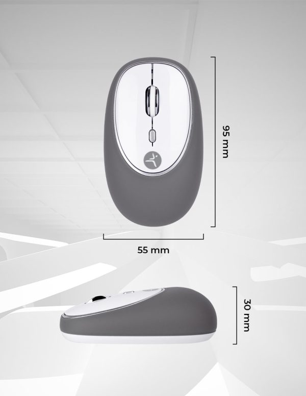 TechZone Jelly-Mate Grey ratón Universal Ambidiestro RF inalámbrico Óptico 1200 DPI - Imagen 4