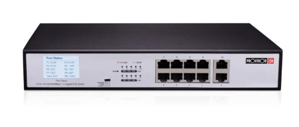 Provision-ISR PoES-08120GC+2GI Gigabit Ethernet (10/100/1000) Energía sobre Ethernet (PoE) Negro