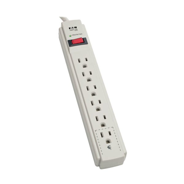 Tripp Lite TLP604 Supresor de Sobretensiones con 6 Tomacorrientes, 1.22 m [4 pies] Cable, 790 Joules, LED de Diagnóstico, Gabinete Gris Claro