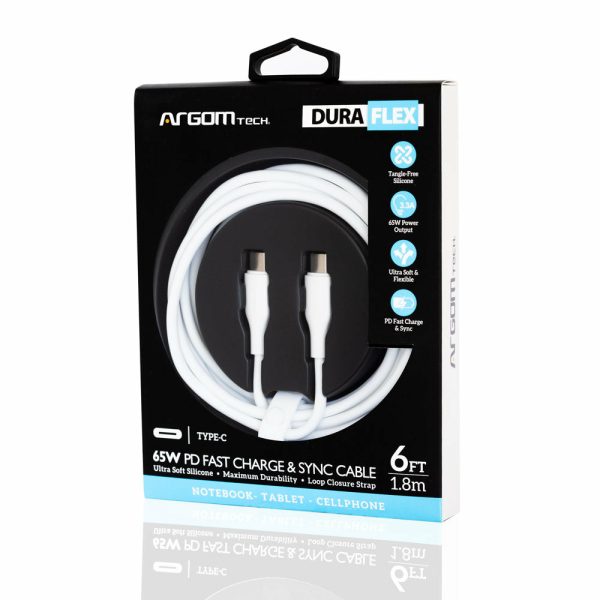 ArgomTech ARG-CB-0070WT cable USB USB 2.0 1.8 m USB C Blanco - Imagen 2