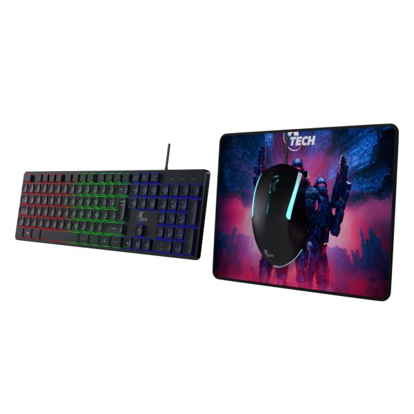 Xtech XTK-535S teclado Ratón incluido Juego USB QWERTY Español Negro