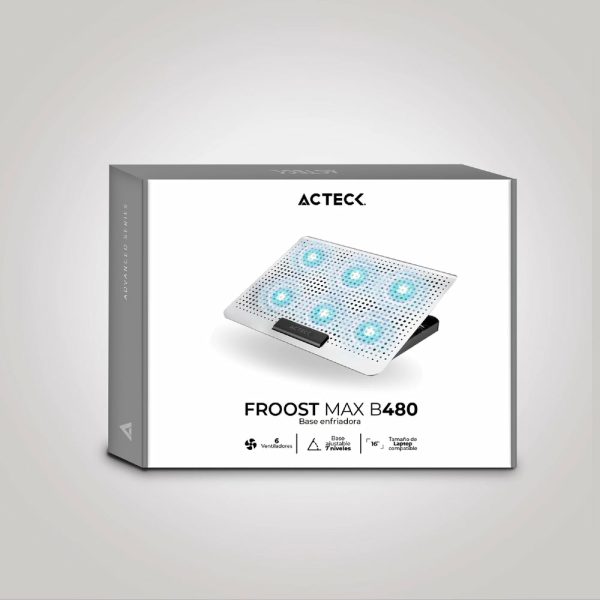 Acteck AC-936163 enfriador para laptop 40.6 cm (16") 2500 RPM Negro, Gris - Imagen 4