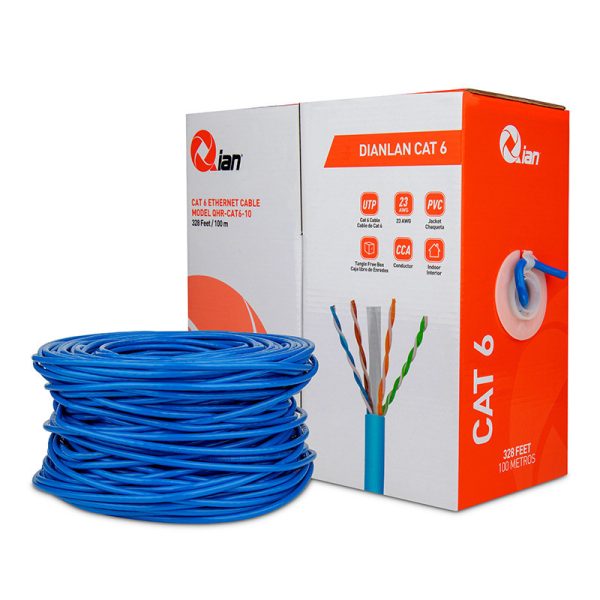 Qian QHR-CAT6-10 cable de red Azul 100 m U/UTP (UTP) - Imagen 2