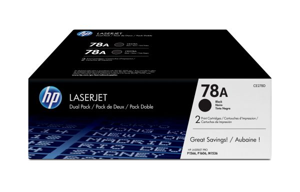 HP Pack de ahorro de 2 cartuchos de tóner original LaserJet 78A negro