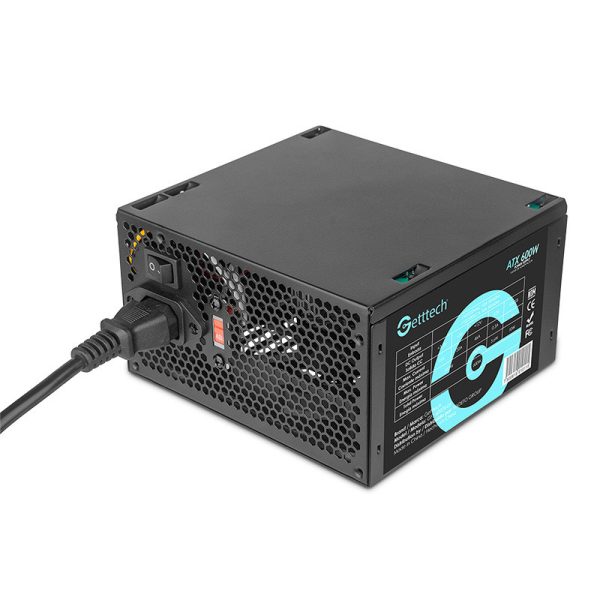 Getttech GFS-60020-01 unidad de fuente de alimentación 600 W 20+4 pin ATX ATX Negro - Imagen 3