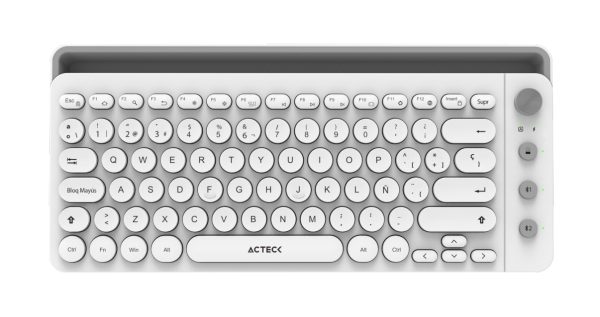 Acteck UNY COMP TI685 teclado Universal Bluetooth QWERTY Español Blanco - Imagen 2