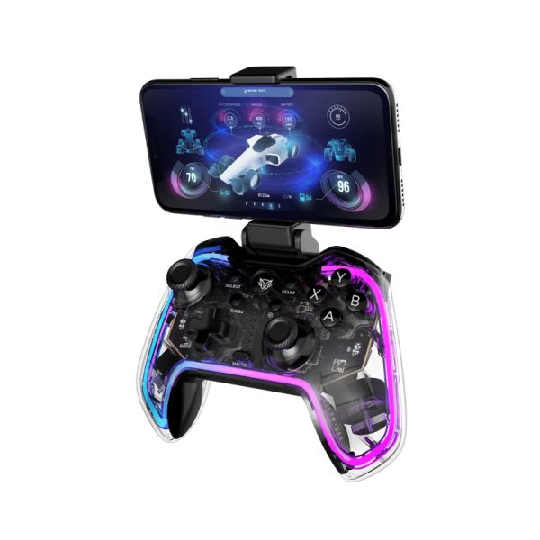 Balam Rush Kontrol Glow G595 Negro, Transparente Bluetooth/RF/USB Gamepad Android, Nintendo Switch, PC, PlayStation 4, Playstation 3, iOS - Imagen 3