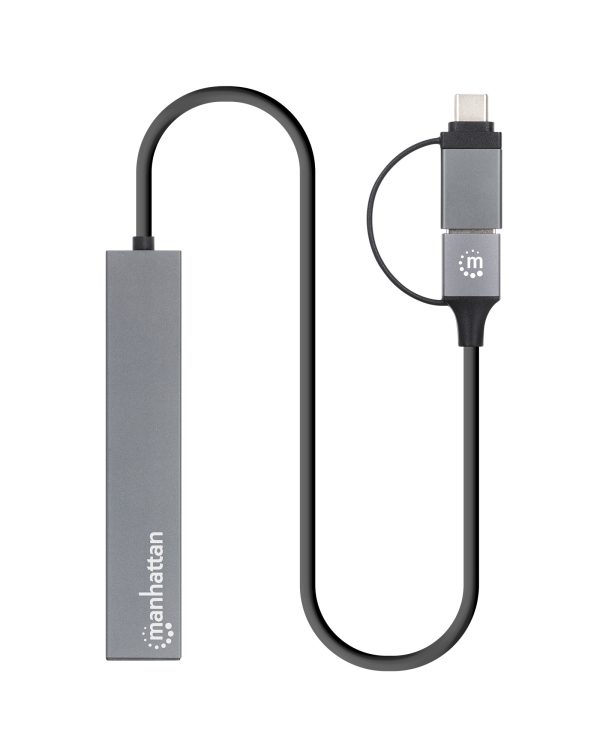 Manhattan 181006 hub de interfaz USB 3.2 Gen 1 (3.1 Gen 1) Type-A 5000 Mbit/s Gris - Imagen 4