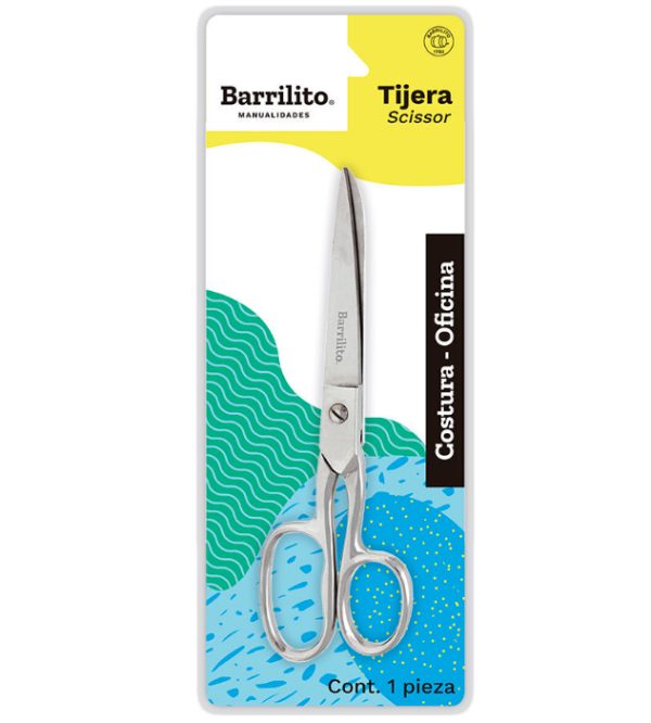 Barrilito 8341-7CN tijera de escritorio o manualidades Tijeras para arte y artesanías, Tijeras de oficina, Universal Corte recto Acero inoxidable - Imagen 2