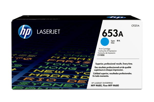 HP Cartucho de tóner original 653A LaserJet cian