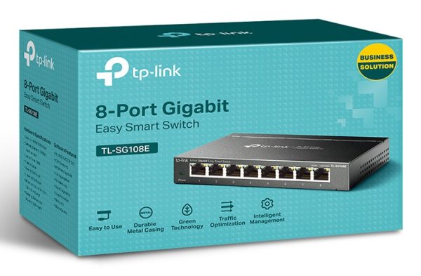 TP-Link TL-SG108E dispositivo de redes Gestionado L2 Gigabit Ethernet (10/100/1000) Negro - Imagen 3